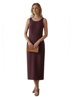 VTG 90s Andrea Polizzi for Rex Lester Cage Back Maxi Dress Plum Purple 10